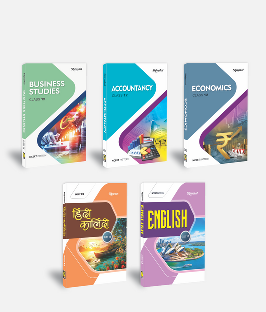 Hindi + English + Accountancy + Economics + Business Studies | Class 12 (Commerce) | Set of 5 | Textbook